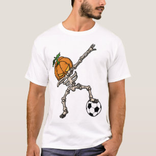 Grappig Dabbing Pompoen Hoofd Voetbal Cadeau Idee T-shirt