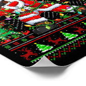 Grappig Dabbing Santa Xmas Lights Ugly Christmas S Poster (Hoek)