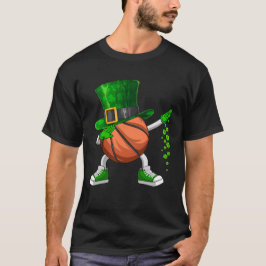 Grappig Dabbing Shamrock Basketball St Patrick's D T-shirt