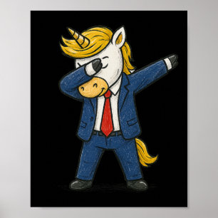 Grappig Dabbing Unicorn Trump Patriotic Dab Pose U Poster