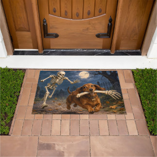 Grappig dachshond skelet deurmat