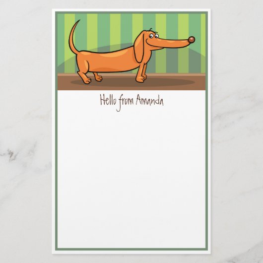 Grappig Dachshund Briefpapier (Voorkant)