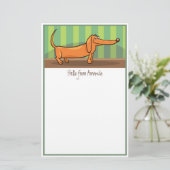 Grappig Dachshund Briefpapier (Staand voorkant)