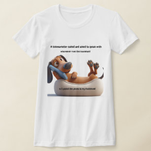 Grappig Dachshund Telemarketer T-shirt