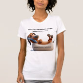 Grappig Dachshund Telemarketer T-shirt (Voorkant)