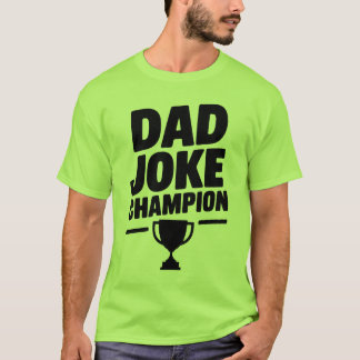 Grappig 'Dad Joke Champion' T-shirt met Trophy Ico
