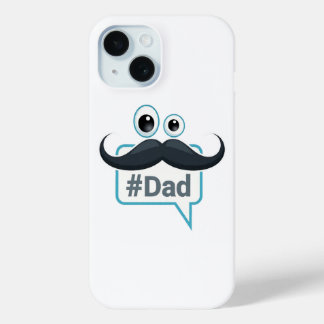 Grappig #Dad Mustache Eyes iPhone 15 Hoesje