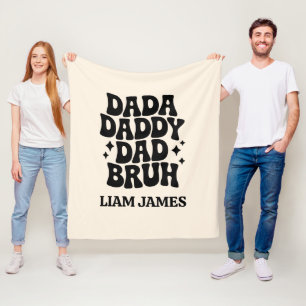 Grappig Dada Daddy Papa Bruh Vaders dag cadeau voo Fleece Deken