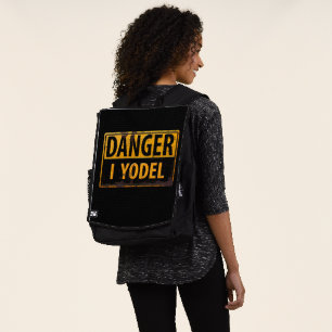 Grappig, "DANGER, I Yodel" Realistisch Metaal Sign Rugtassen