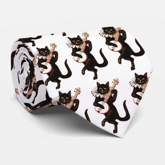 Grappig  dansen en banjo-katten spelen stropdas (Opgerold)