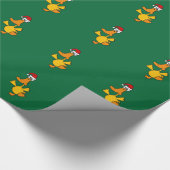 Grappig Dansend Duck-kerstpapier Cadeaupapier (Hoek)