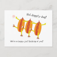 Grappig dansende hotdogs vieren liefde.