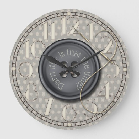 Grappig Darn It Sewing Room Grote Klok (Voorkant)