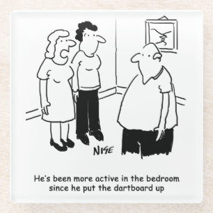 Grappig Dart Speler Gift. grappig Glazen Onderzetter