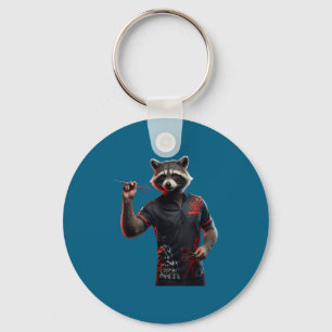 Grappig Dart Wasbeer T-shirt voor het Werpen van P Sleutelhanger