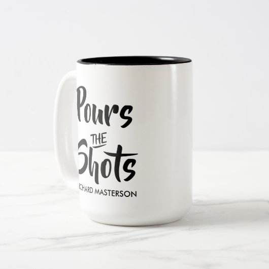 Grappig dat de schoten de schoten noemen tweekleurige koffiemok (Voorkant links)