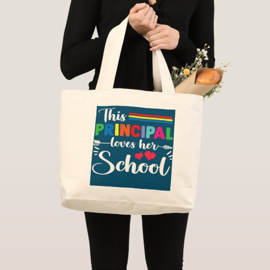 Grappig dat deze directeur van haar schoolleraar h grote tote bag (Voorkant (product))