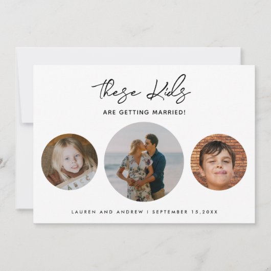 Grappig dat deze Kinderen een huwelijk krijgen Save The Date (Voorkant)