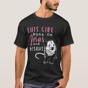 Grappig dat dit meisje op Jezus en Possum Opossum2 T-shirt