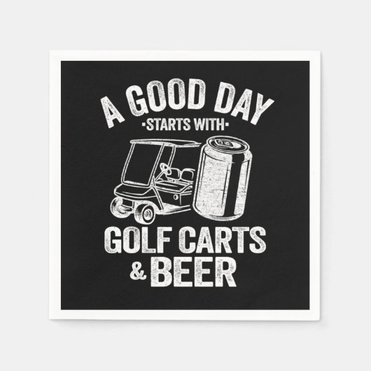 Grappig dat een goede dag begint met Golfkarts bie Servet (Voorkant)