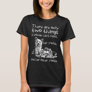 Grappig dat een vrouw haar twee Yorkies niet kan w T-shirt