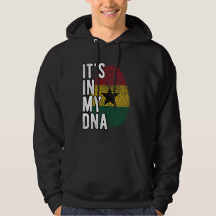 Grappig dat het in mijn DNA Ghana vlag Vingerafdru Hoodie