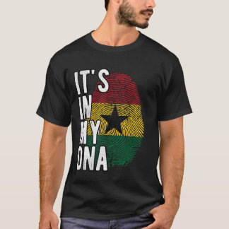 Grappig dat het in mijn DNA Ghana vlag Vingerafdru T-shirt