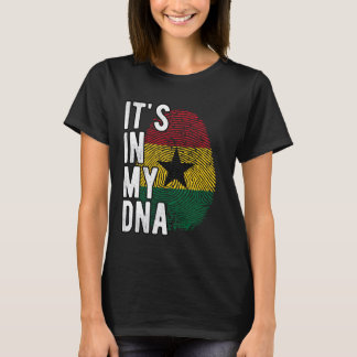 Grappig dat het in mijn DNA Ghana vlag Vingerafdru T-shirt