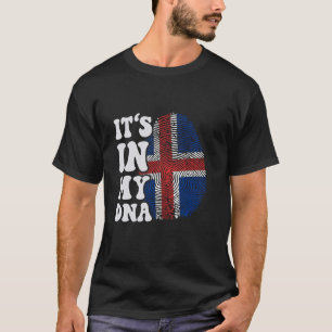 Grappig dat het in mijn DNA-IJslandse vlag Fingerp T-shirt