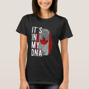 Grappig dat het in mijn DNA zit Canada vlag Vinger T-shirt