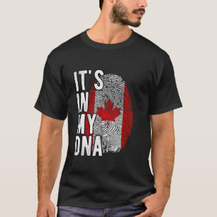 Grappig dat het in mijn DNA zit Canada vlag Vinger T-shirt