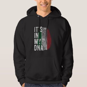 Grappig dat het in mijn DNA zit Italië vlag Vinger Hoodie