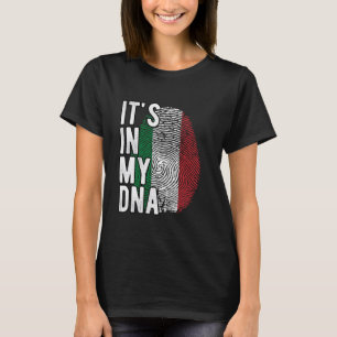 Grappig dat het in mijn DNA zit Italië vlag Vinger T-shirt