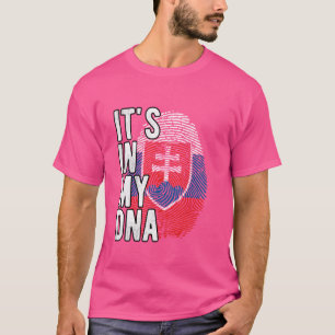 Grappig dat het in mijn DNA zit Slowakije vlag Vin T-shirt
