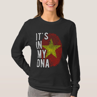Grappig dat het in mijn DNA zit Vietnam vlag Vinge T-shirt