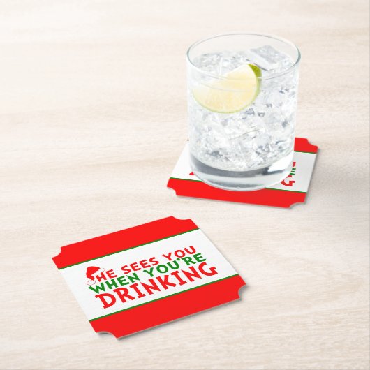 Grappig dat hij je ziet als je kerst drink kartonnen onderzetters (Insitu)
