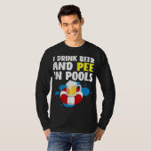 Grappig dat ik bier en pier in poolontwerp Drink - T-shirt (Voorkant volledig)