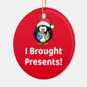 Grappig dat ik Cadeaus heb meegenomen! | Pinguïn Keramisch Ornament (Links)