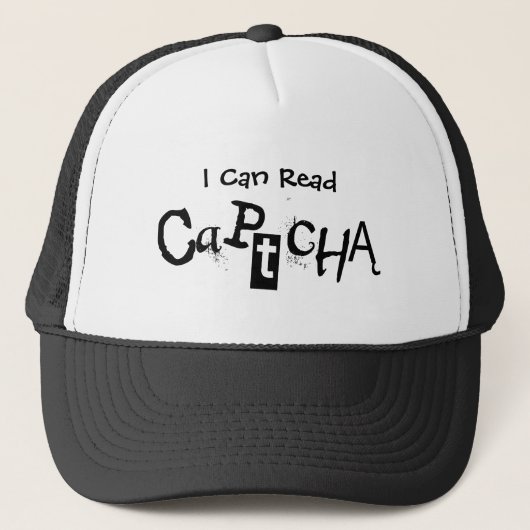 Grappig dat ik Captcha kan lezen in zwart-wit Trucker Pet (Voorkant)