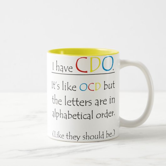 Grappig dat ik CDO heb zoals OCD Tweekleurige Koffiemok (Rechts)