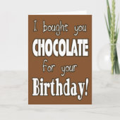 Grappig dat ik chocolade heb gekocht voor je Kaart (Voorkant)