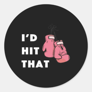 Grappig dat ik dat boksen had geraakt ronde sticker
