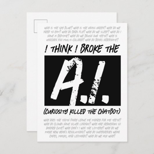 Grappig dat ik de AI heb gebroken... Briefkaart (Voorkant / Achterkant)