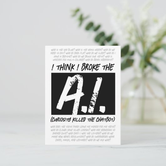 Grappig dat ik de AI heb gebroken... Briefkaart (Staand voorkant)