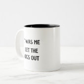 Grappig dat ik de honden uit het Hondenliefhebber Tweekleurige Koffiemok (Voorkant links)