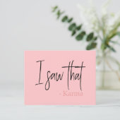 Grappig dat ik die karma-quote slogan zag briefkaart (Staand voorkant)