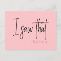 Grappig dat ik die karma-quote slogan zag