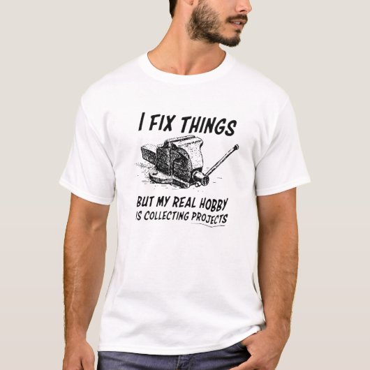 Grappig dat ik dingen vastmaak, maar mijn echte ho t-shirt (Voorkant)