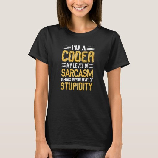 Grappig dat ik een coder ben... waarvan ik afhanke t-shirt (Voorkant)