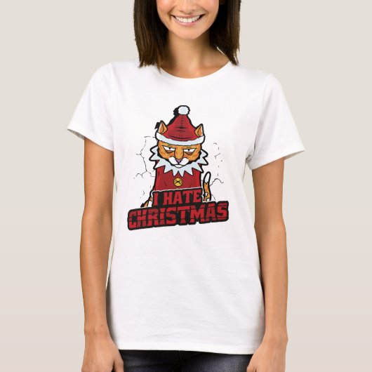 Grappig dat ik een hekel heb aan kerstman t-shirt (Voorkant)